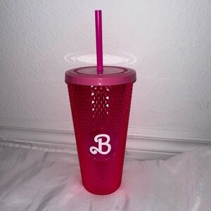Cinemark Barbie The Movie Pink Studded Tumbler Cup 20oz